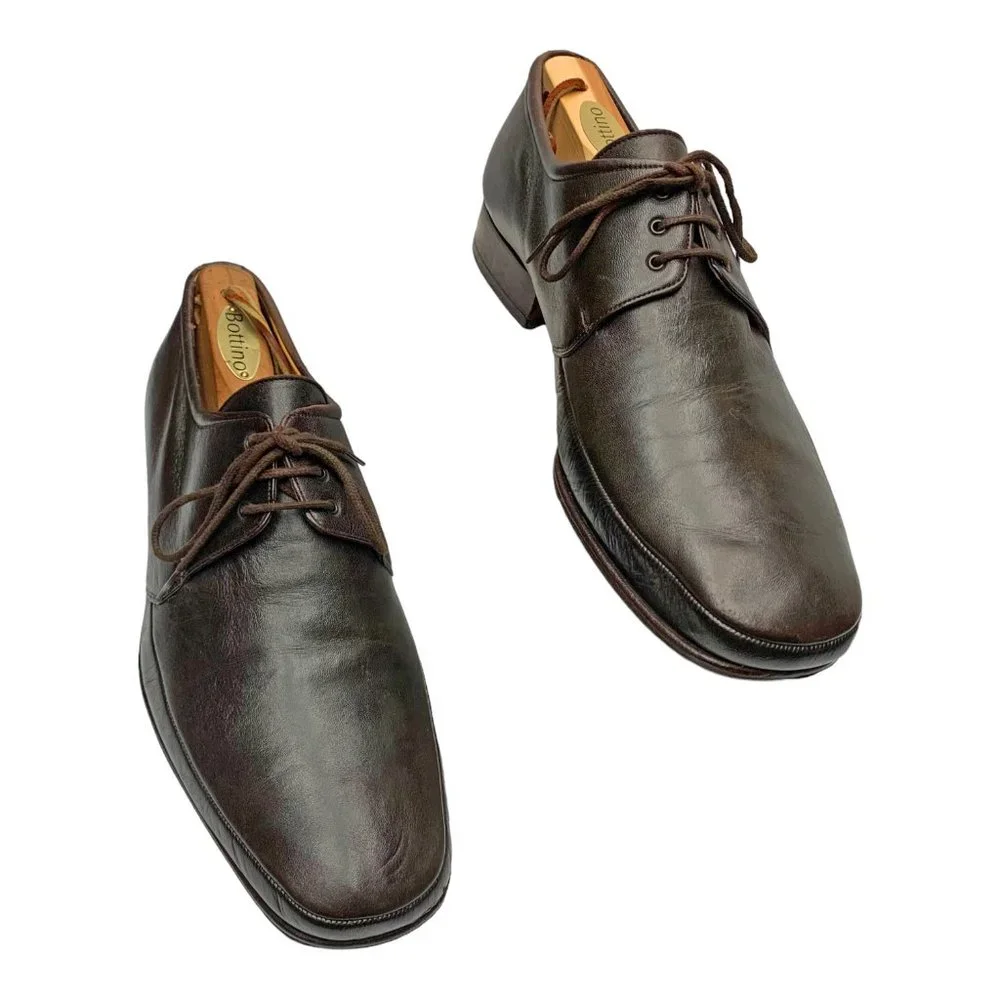 BALLY‎ Brenzo Chocolate Leather Laced Up Oxfords